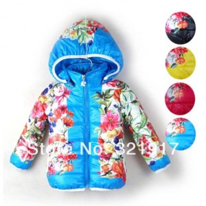Куртка AliExpress New Arrival Free Shipping 4pcs/lot Fashion Cotton Baby Girl Winter Outerwear Kids Overcoat Kids Winter Costumes 7Colors фото