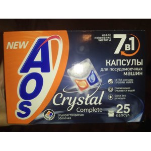 Капсулы для посудомоечных машин AOS Crystal complete фото