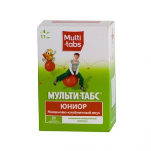 Витамины для детей Multi-tabs Мульти-табс юниор табл жев 60 с малиново-клубничным вкусом фото