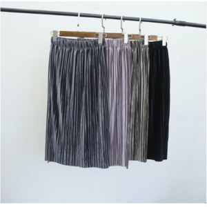 Юбка AliExpress 2016 Autumn winter women velvet skirt lady girl skirts elastic waist solid fashion plus size women pleated skirt free shipping фото