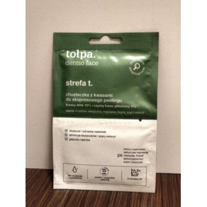 Пилинг для лица  Tolpa dermo face  strefa t.  chusteczka z kwasami do ekspresowego peelingu фото