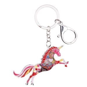Брелок Aliexpress Bonsny Enamel Alloy Horse Unicorn Key Chain Key Ring Handbag Bag Charm Keychain Accessories New Fashion Animal Jewelry For Women фото