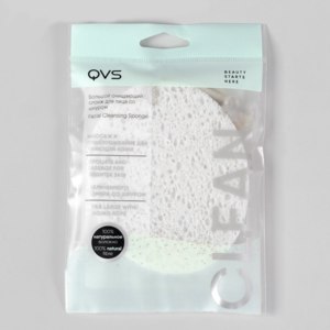 Губка для лица QVS Большой очищающий спонж со шнуром фото