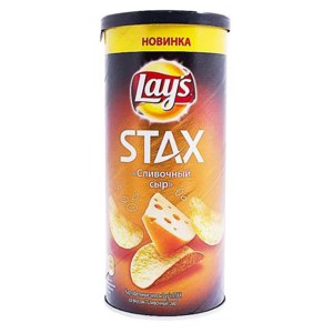 Чипсы картофельные Lays STAX Сливочный сыр фото