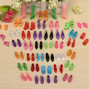 Aliexpress Обувь для куклы Барби 40 Pairs 80pcs Doll Shoes Fashion Cute Colorful Assorted Shoes Kit For Barbie Doll With Different Styles Baby Toy Accessories фото