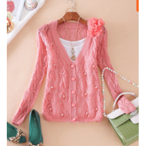 Кардиган AliExpress 2013 autumn exquisite beaded flower cutout long-sleeve cardigan outerwear sun protection shirt women's wholesale фото