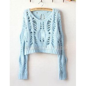 Пуловер AliExpress Hollow Out Sweater Casual Short Pullover Full Sleeved Knitting Sweater Clothing Fashion Pullover фото