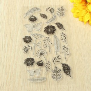 Силиконовые штампы Цветок, бабочки, листья, перья Aliexpress Silicone Stamps for DIY Scrapbooking Kid Christmas фото