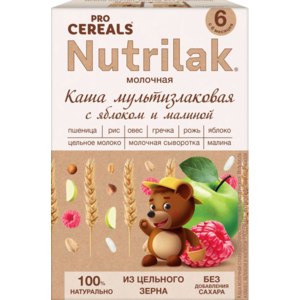Каша молочная Nutrilak Premium Мультизлаковая яблоко и малина фото
