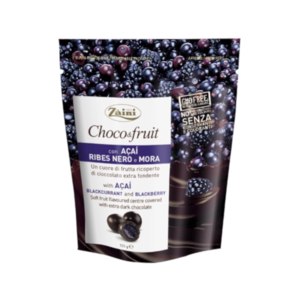 Фруктовое драже Zaini Choco&Fruit (ежевика, смородина и акаи) из концентрированного фруктового пюре и соков покрытое темным шоколадом фото