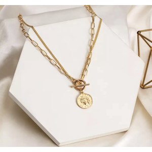 Колье-подвеска Aliexpress Vintage Golden Chains On The Neck  Choker Necklaces For Women Fashion Punk Metal Multi-layer Necklaces Female Jewelry 2021 Trend фото