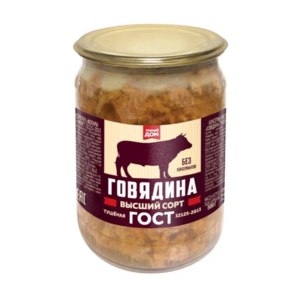 Консервы мясные Умный дом Говядина тушеная высший сорт ГОСТ 32125-2013  фото