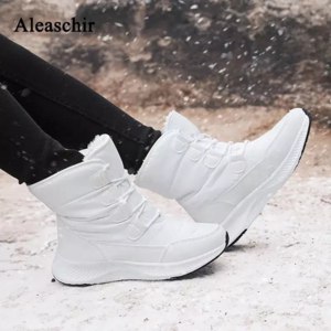 Зимние ботинки Aliexpress Alieschir padded snow boots female winter tall coton shoes to resist the cold and keep warm  фото