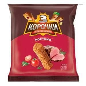 Сухарики Три корочки Ростбиф 40 грамм фото