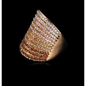 Кольцо Aliexpress Gradient Austrian Crystal Engagement Rings/Promise Ring 18K Rose Gold Plated Charm Jewelry Ring Ri-HQ0040 фото