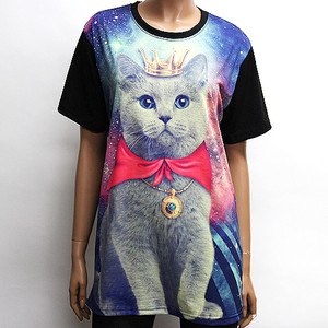 Футболки Ebay FUNNYGLAM King Cat Long T-shirts фото