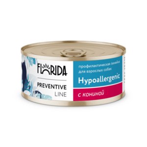 Корм для собак Florida консервы Hypoallergenic "Гипоаллергенные" с кониной фото