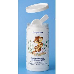 Детская соль для ванны Carry&Care магниевая, английская, морская, успокаивающая, для купания малышей фото