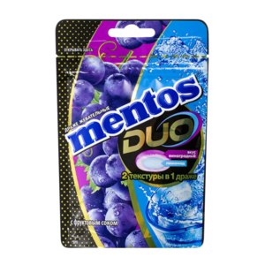 Жевательное драже Mentos Duo со вкусом виноградного лимонада, 45 г фото