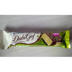 Вафля "Dubigof" в шоколадной глазури с начинкой со вкусом фисташки фото