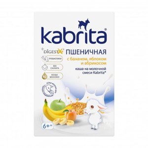 Каша Kabrita Kabrita Пшеничная каша с бананом, яблоком и абрикосом фото