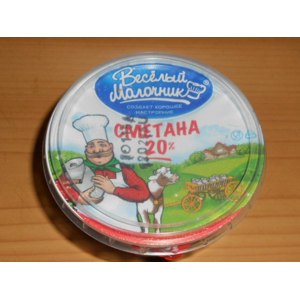Сметана Веселый молочник 20% фото