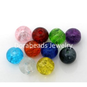 Бусины AliExpress 200 PCs randomly Mixed Crackle Glass Round Beads 6mm Dia. Findings (B04930), yiwu фото