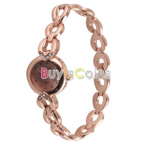 Часы Buyincoins Round Fashion Elegance Chain Bracelet Quartz Ladies Wrist Watch Women Gold #44 фото