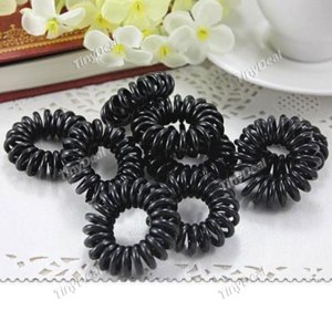 Резинка для волос Tinydeal Elastic Spiral Rubber Hair Band Hair Ring Hair Rope Hair Jewelry for Lady Girl - Black NAF-104029 фото