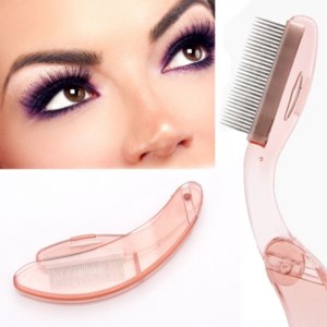 Расческа для ресниц Aliexpress Fashion Pink Foldable Steel Eyebrow Eyelashes Eye Brow Extension Brush Metal Comb Cosmetic Makeup Tools фото