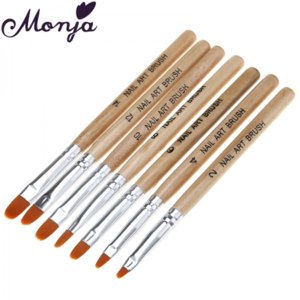 Кисти для дизайна ногтей Aliexpress 7 Size Nail Art Round Top Paint Brush Set Acrylic Gel Polish Builder Extension Coating 3D Daisy Rose Flower Petal DIY Draw Pen фото