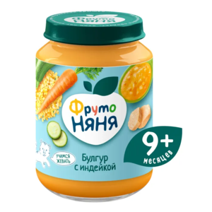 Детское пюре Фруто Няня булгур-индейка 190г с 9месяцев фото