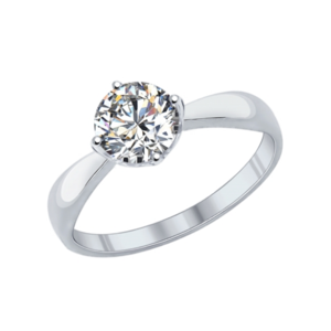 Кольцо SOKOLOV Помолвочное из серебра с swarovski zirconia Артикул 89010028 фото