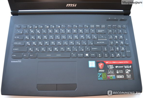 Ноутбук MSI GP62M 7REX Leopard PRO 1280. Клавиатура