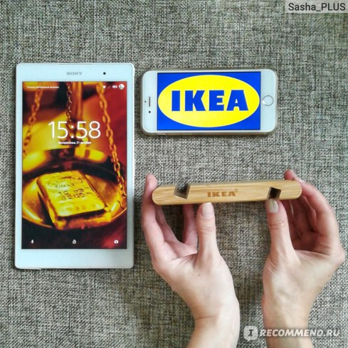 Бамбуковая подставка для смартфона или планшета БЕРГЕНЕС 2 в 1 от Икеа: цена, где купить, фото, отзывы.