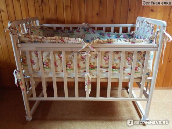 Детская кроватка Babyton Колесо-качалка Береза фото