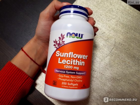 БАД Now Foods Sunflower Lecithin, 1200 mg, Лецитин из подсолнечника